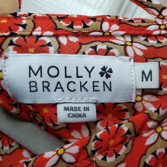 Molly Braken Red Maxi Dres Sz M - Picture 10 of 13